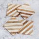 Beautiful Brown and White Wooden Coasters - Pack of 4